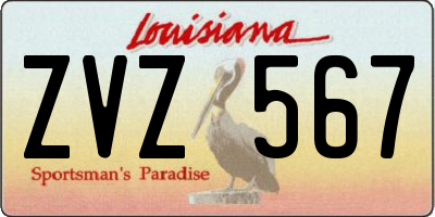 LA license plate ZVZ567