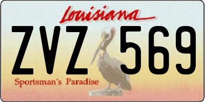 LA license plate ZVZ569