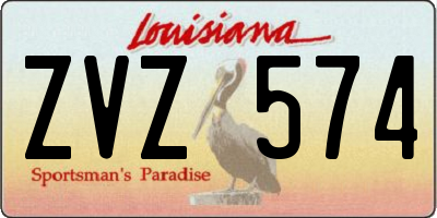 LA license plate ZVZ574