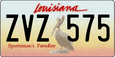 LA license plate ZVZ575