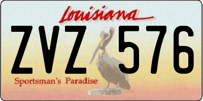 LA license plate ZVZ576