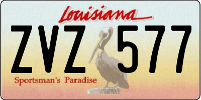LA license plate ZVZ577