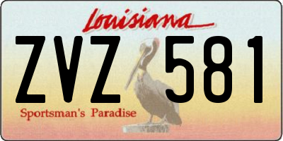 LA license plate ZVZ581