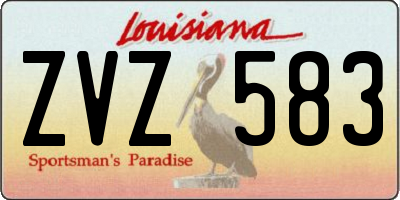 LA license plate ZVZ583