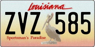 LA license plate ZVZ585