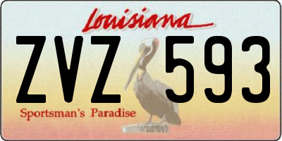 LA license plate ZVZ593