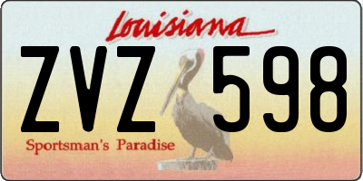 LA license plate ZVZ598