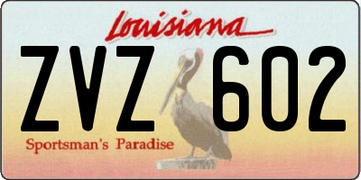 LA license plate ZVZ602