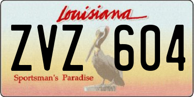 LA license plate ZVZ604