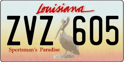 LA license plate ZVZ605