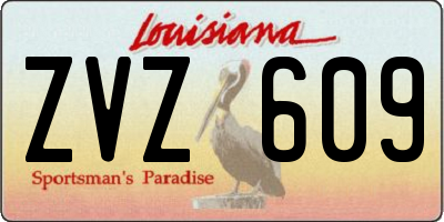 LA license plate ZVZ609