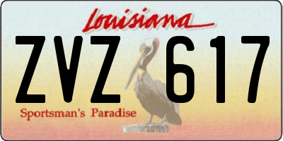 LA license plate ZVZ617