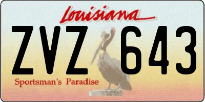LA license plate ZVZ643