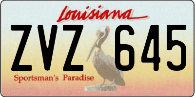 LA license plate ZVZ645