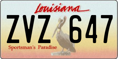 LA license plate ZVZ647