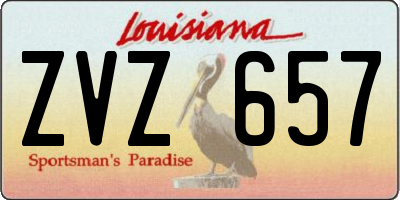 LA license plate ZVZ657