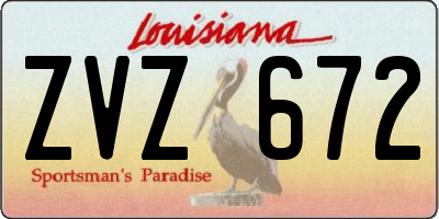 LA license plate ZVZ672