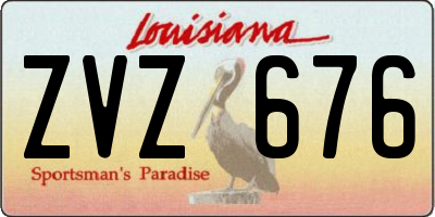 LA license plate ZVZ676