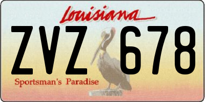 LA license plate ZVZ678