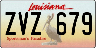 LA license plate ZVZ679