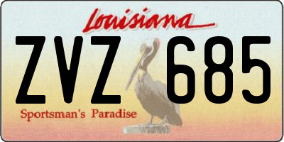 LA license plate ZVZ685