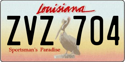 LA license plate ZVZ704
