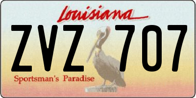 LA license plate ZVZ707