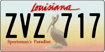 LA license plate ZVZ717