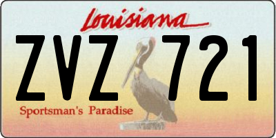 LA license plate ZVZ721
