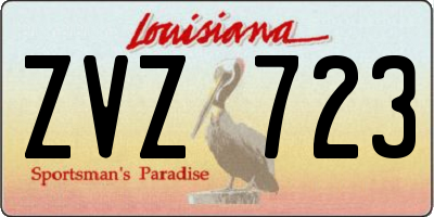 LA license plate ZVZ723