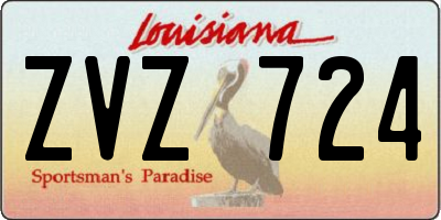 LA license plate ZVZ724
