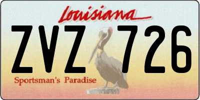 LA license plate ZVZ726