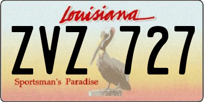 LA license plate ZVZ727