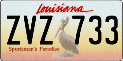 LA license plate ZVZ733