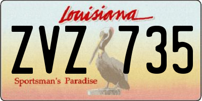 LA license plate ZVZ735