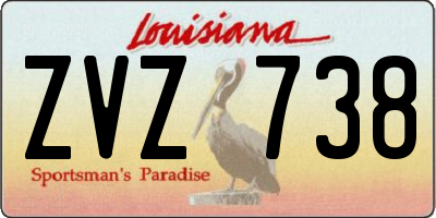 LA license plate ZVZ738