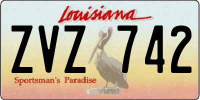 LA license plate ZVZ742