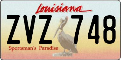 LA license plate ZVZ748