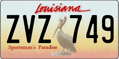 LA license plate ZVZ749
