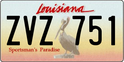 LA license plate ZVZ751