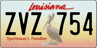 LA license plate ZVZ754