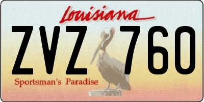 LA license plate ZVZ760