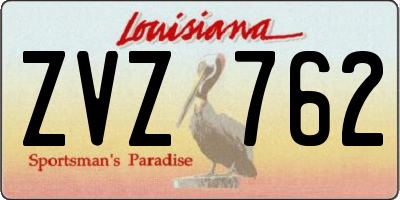 LA license plate ZVZ762
