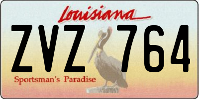 LA license plate ZVZ764