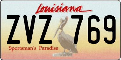 LA license plate ZVZ769