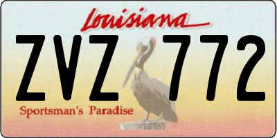 LA license plate ZVZ772