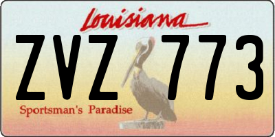 LA license plate ZVZ773