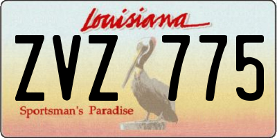 LA license plate ZVZ775