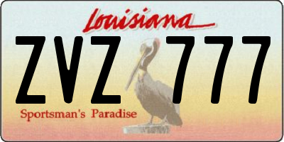 LA license plate ZVZ777