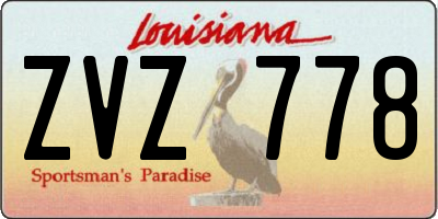 LA license plate ZVZ778